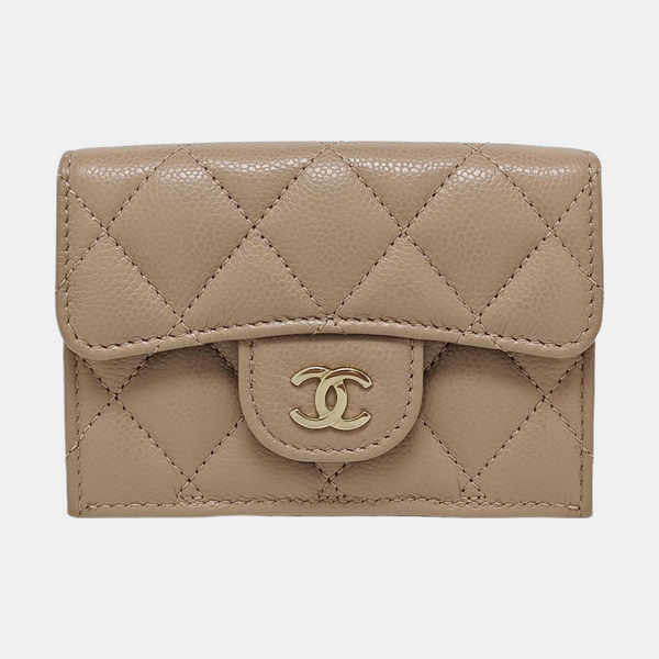 CLASSIC FLAP Quilted Grained Calfskin Pink Wallet