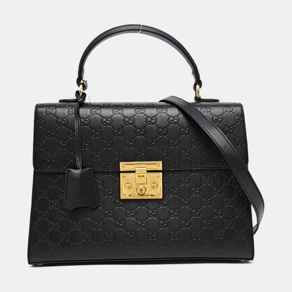 Padlock Medium Monogram Calfskin Black
