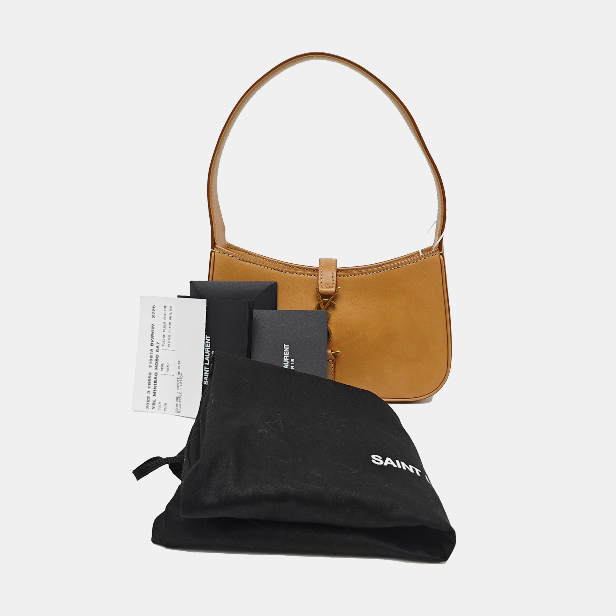 Calfskin Top Handle Bag Brown