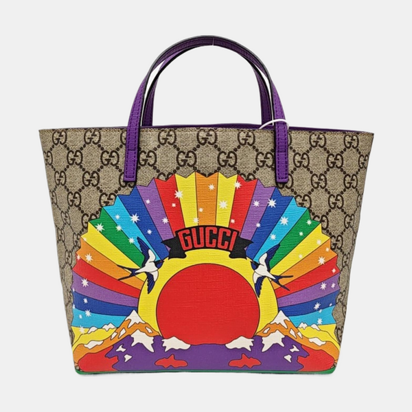 Monogram Coated Canvas Tote Bag Beige