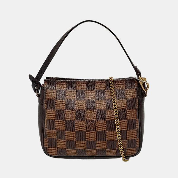 TROUSSE MAKE UP Damier Ebene Coated Canvas Brown