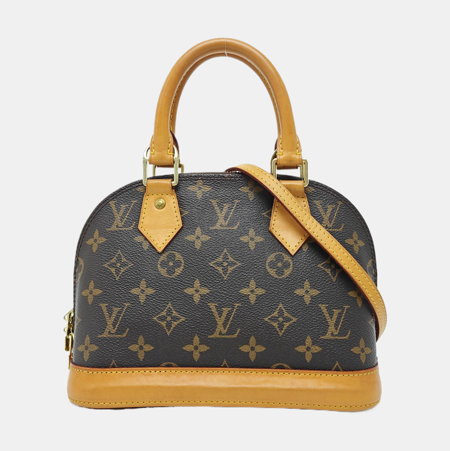 ALMA BB Monogram Coated Canvas Brown