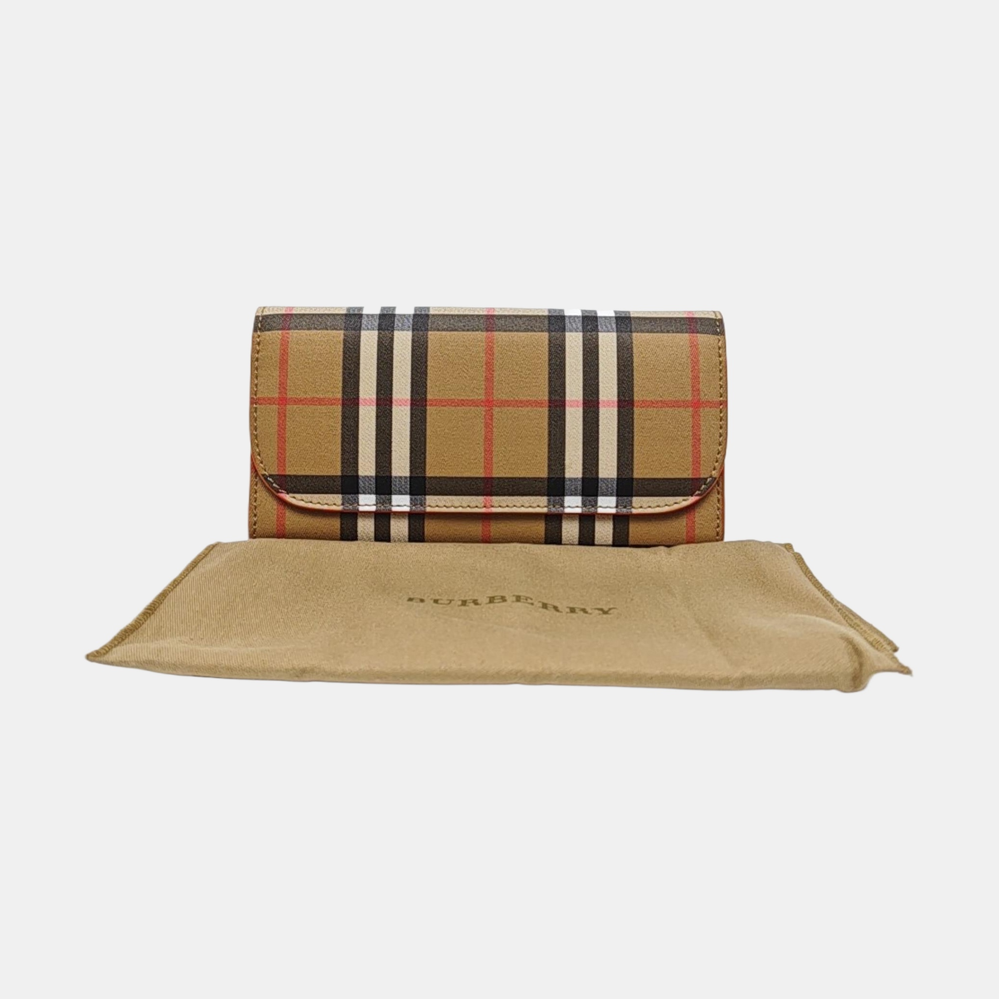 Coated Canvas Wallet Beige