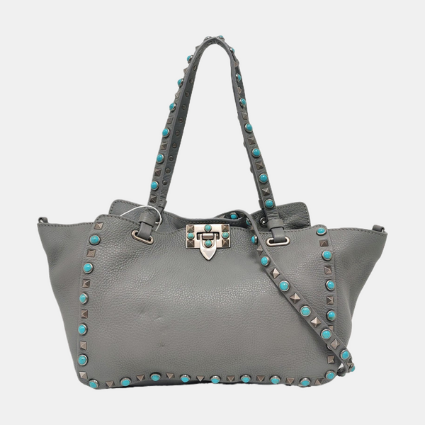 Rockstud Calfskin Blue
