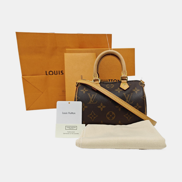 SPEEDY Nano Monogram Coated Canvas Brown