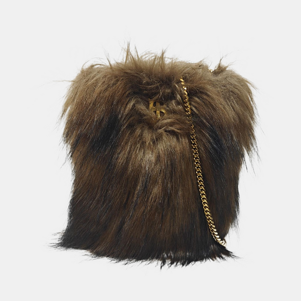 Fur Shoulder Bag Brown