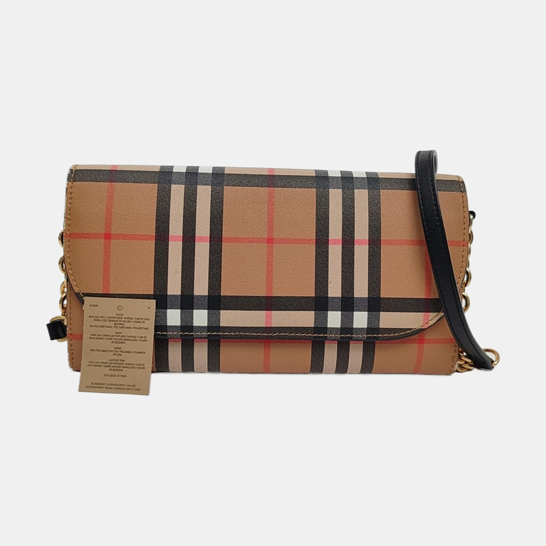 Coated Canvas Shoulder Bag Brown