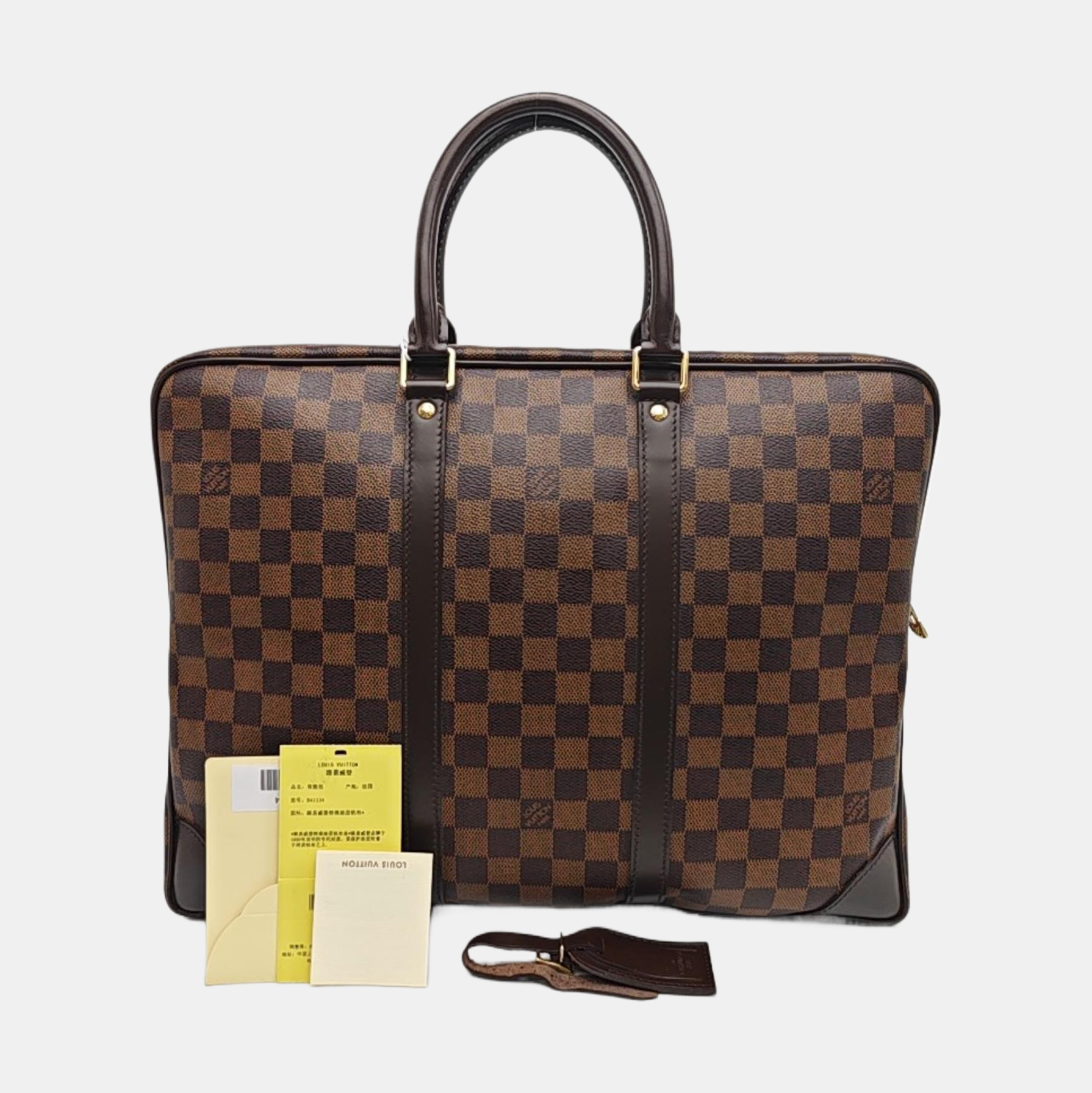 PORTE-DOCUMENTS Damier Ebene Coated Canvas Brown