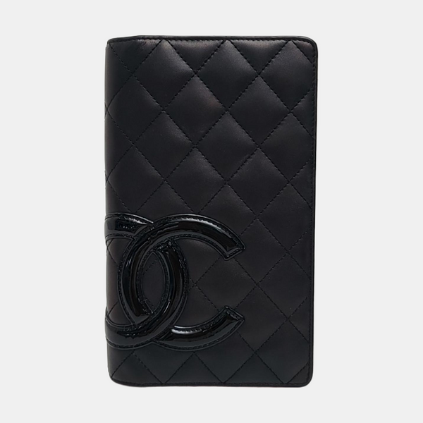 CAMBON Quilted Calfskin Black Wallet