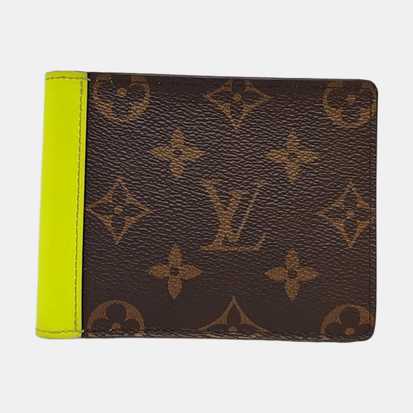 GASPAR Monogram Coated Canvas Brown Wallet