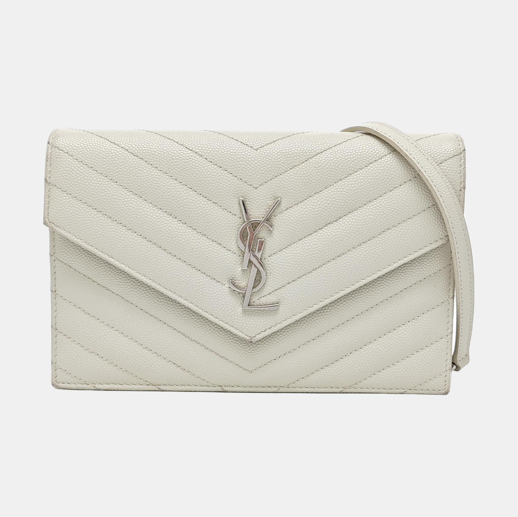MONOGRAM WOC Chevron Calfskin White