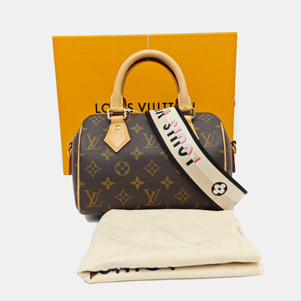 SPEEDY 20 Monogram Coated Canvas Brown