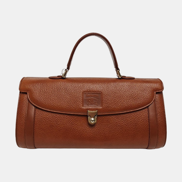 Calfskin Top Handle Bag Brown