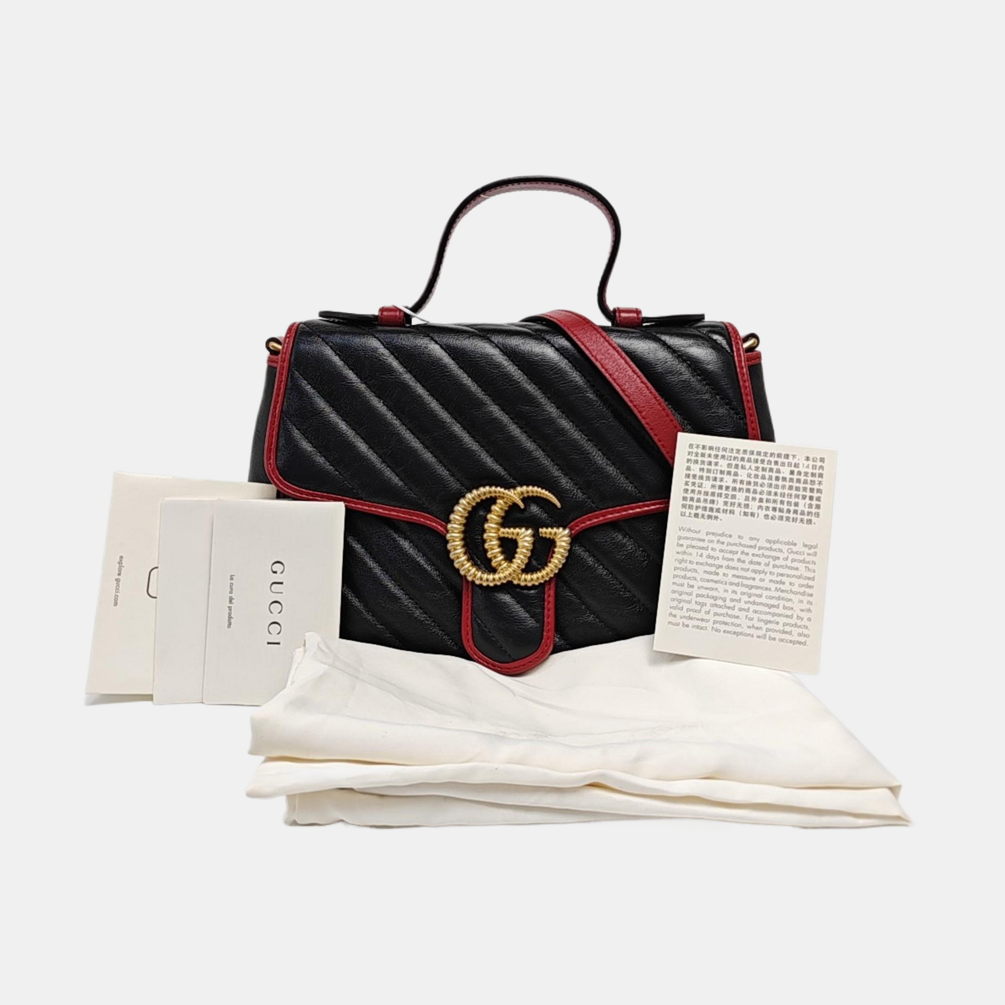 GG Marmont Small Quilted Calfskin Black