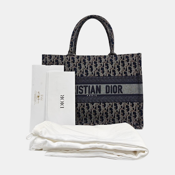 Book Tote Medium Oblique Denim Blue