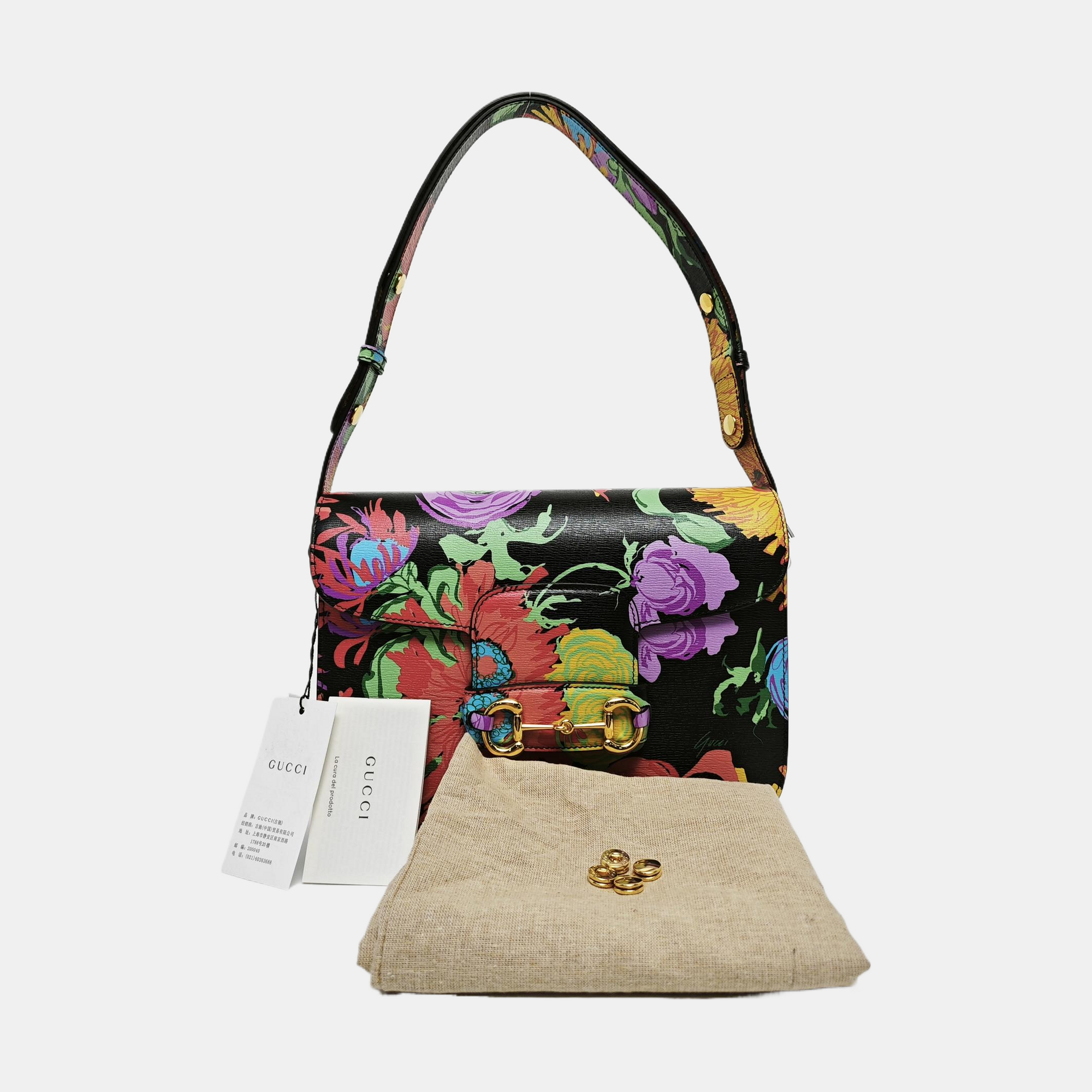 Authenticated pre-owned  Horsebit 1955 Small Calfskin Multicolor - Top Handle Bag at Looply
