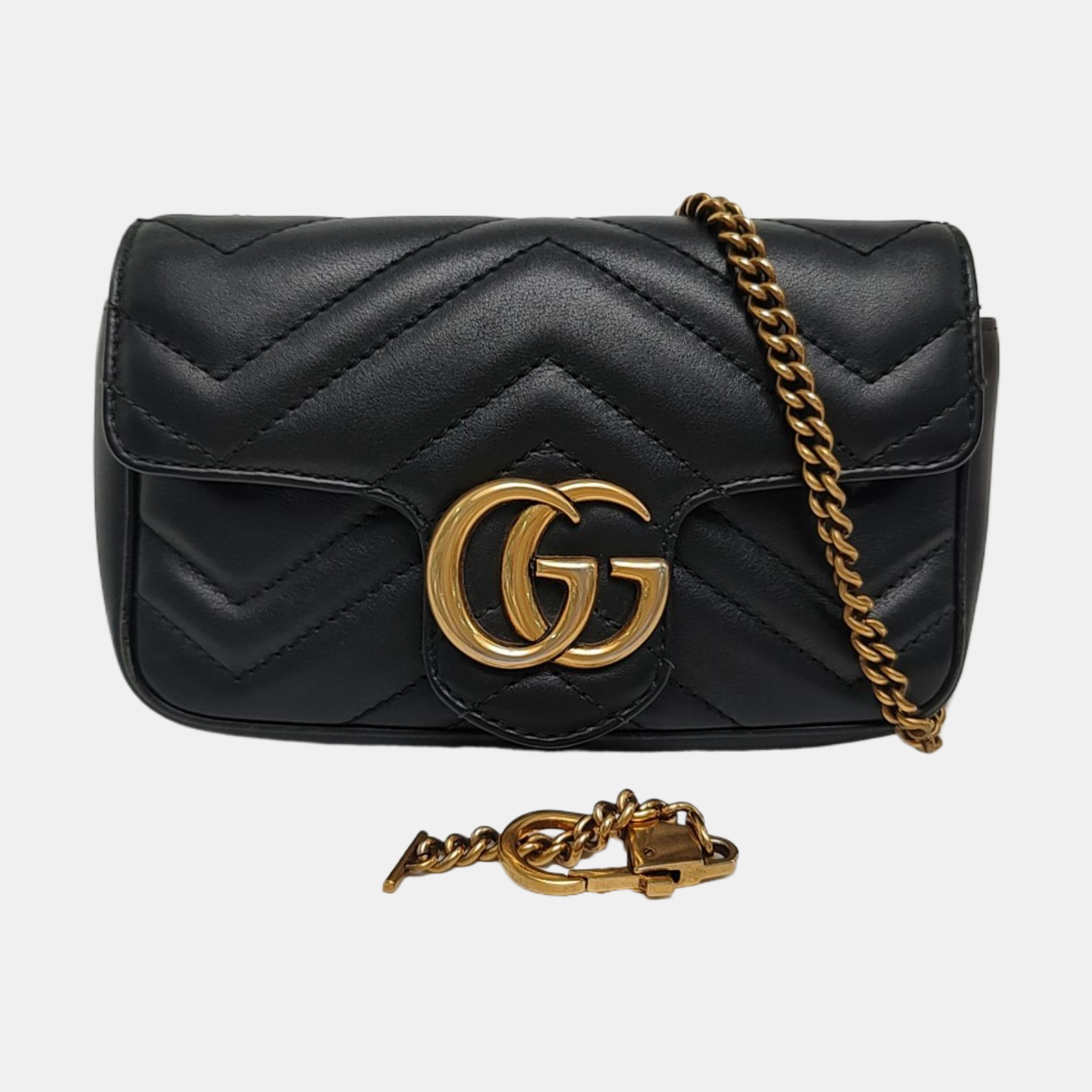 GG Marmont Mini Quilted Calfskin Black