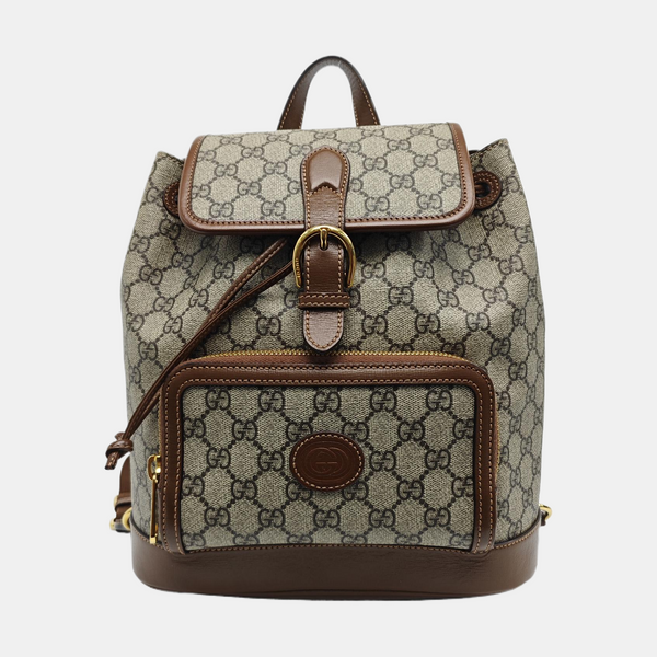 Monogram Coated Canvas Backpack Black
