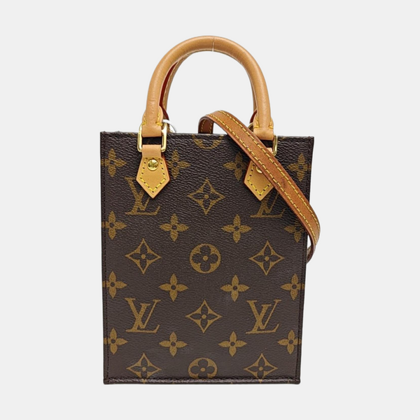 SAC PLAT Mini Monogram Coated Canvas Brown