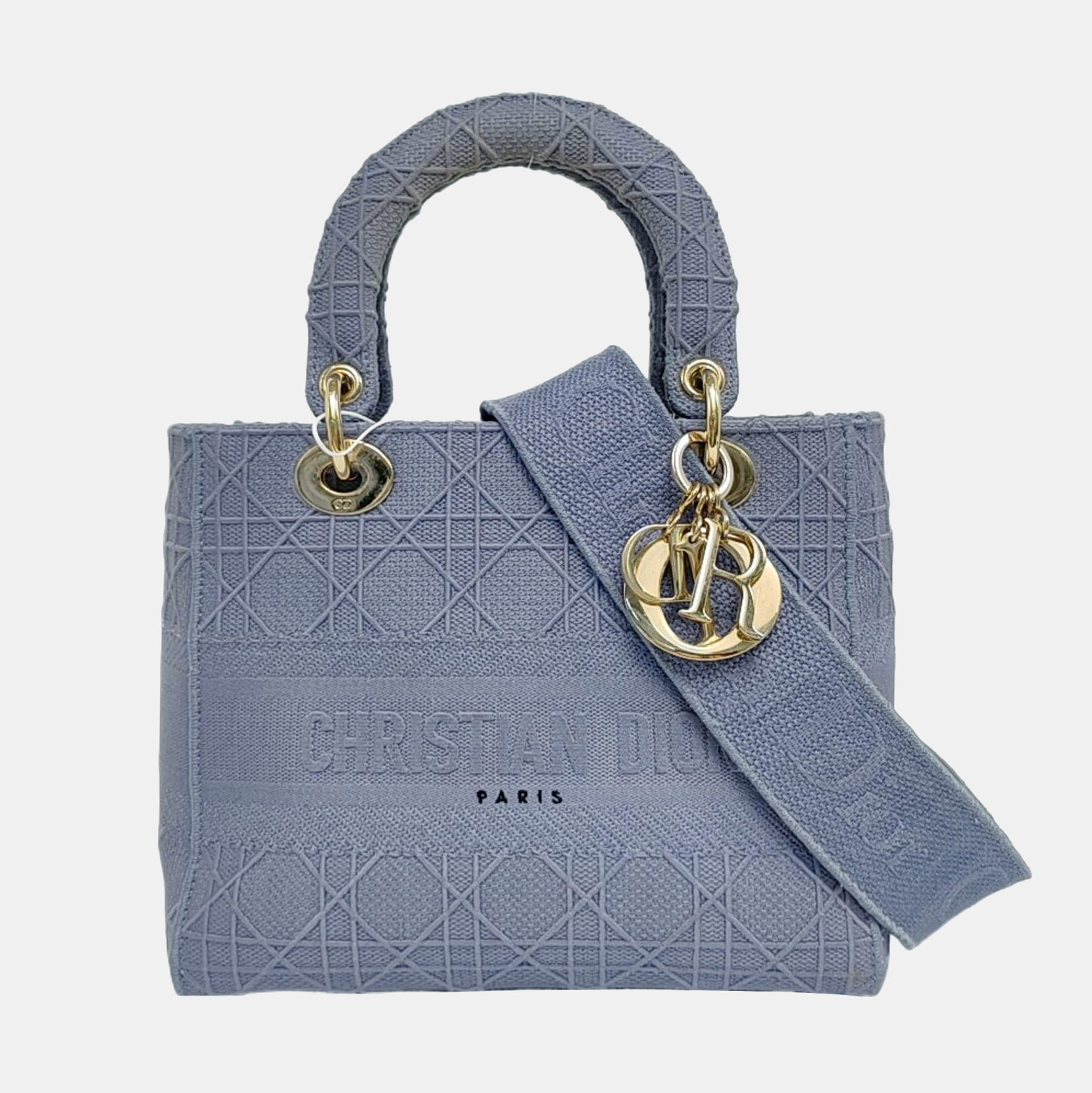 Authenticated pre-owned  Lady D-Lite Medium Denim Blue - Tote Bag at Looply