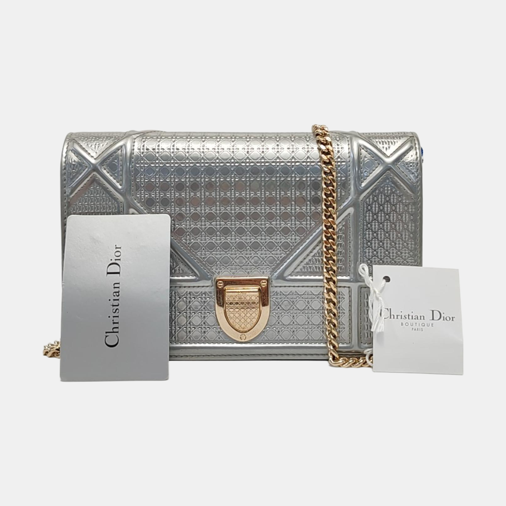 Diorama Cannage Calfskin Silver