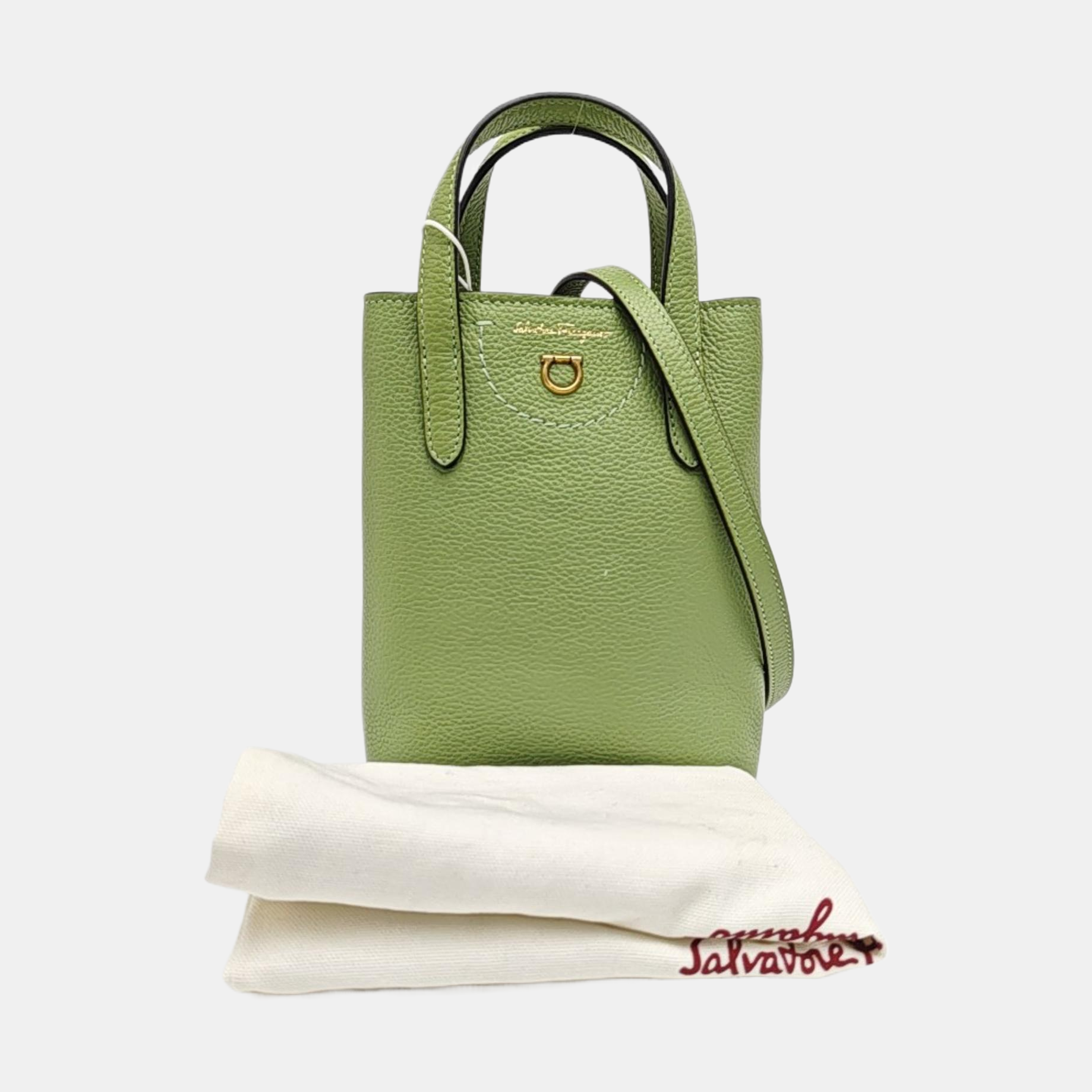 Gancini Mini Calfskin Green