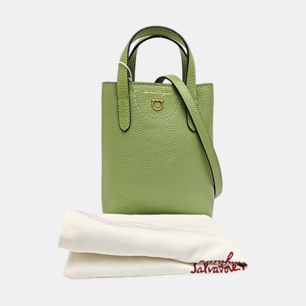 Gancini Mini Calfskin Green