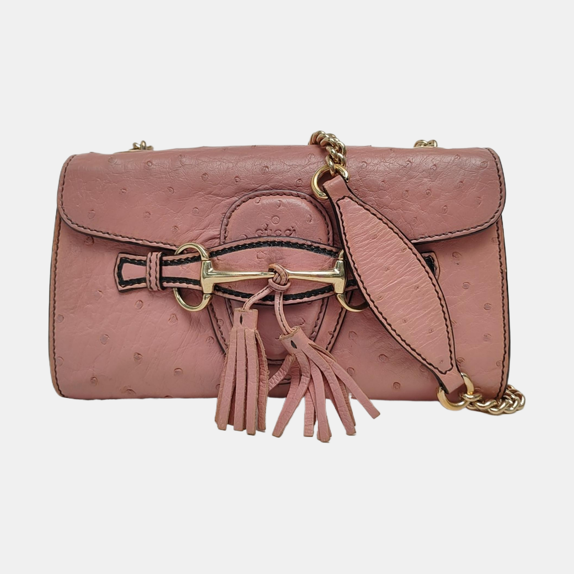 Emily Chain Ostrich Pink