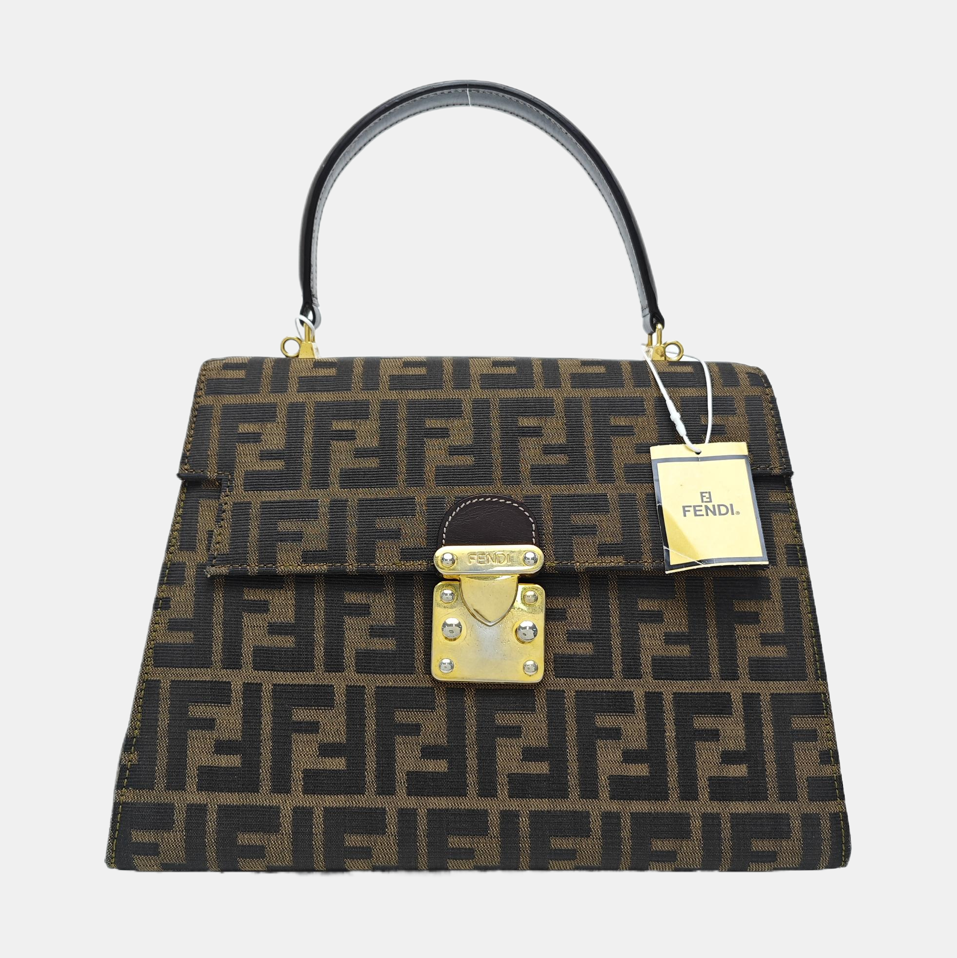 Canvas Top Handle Bag Brown