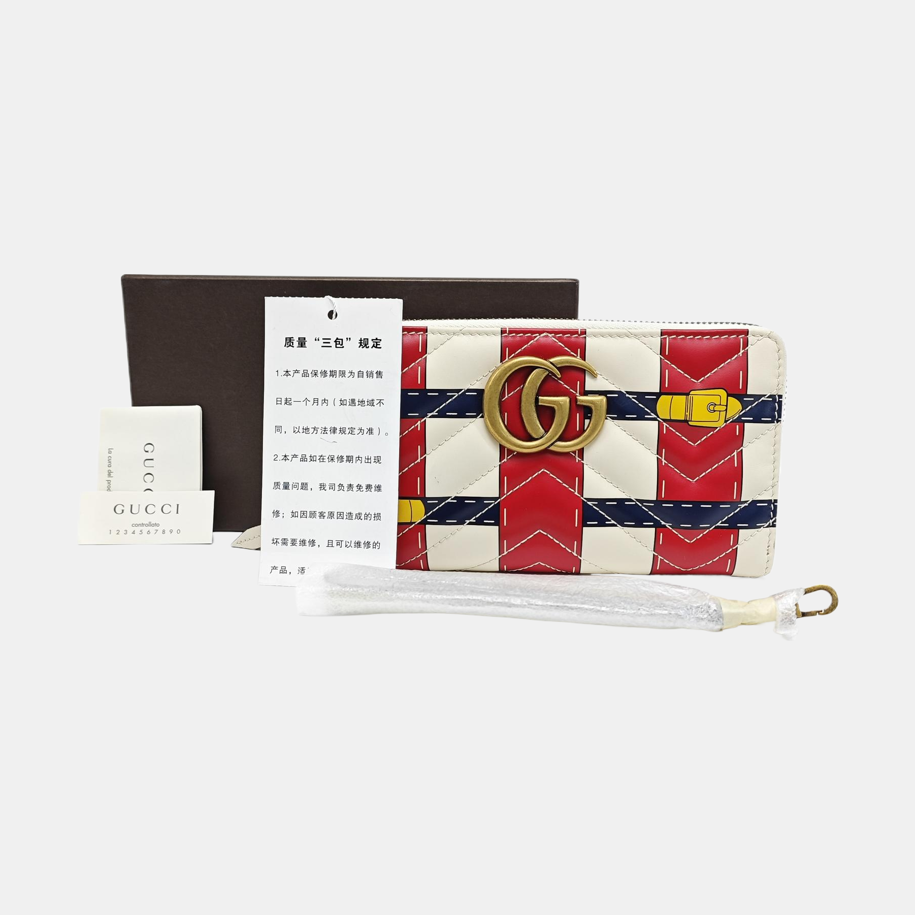 Quilted Calfskin Wallet White