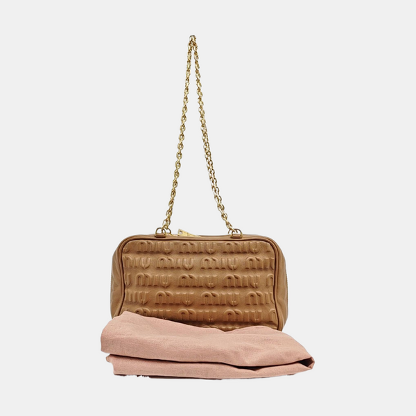 Calfskin Top Handle Bag Brown
