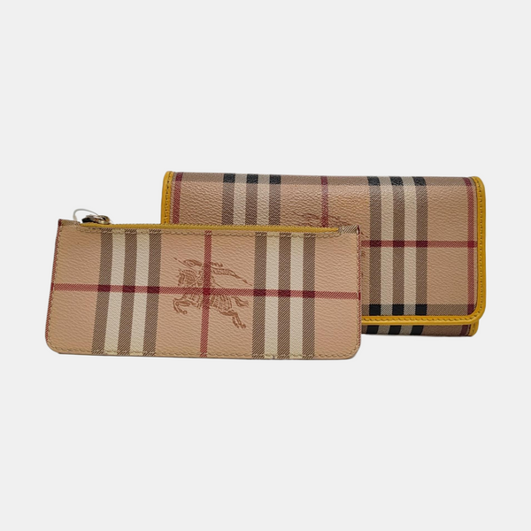 Coated Canvas Wallet Beige