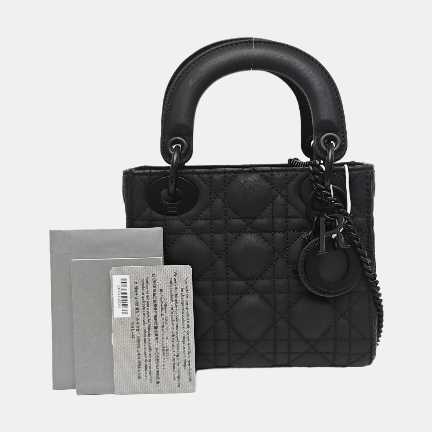 Lady Dior Mini Cannage Calfskin Black