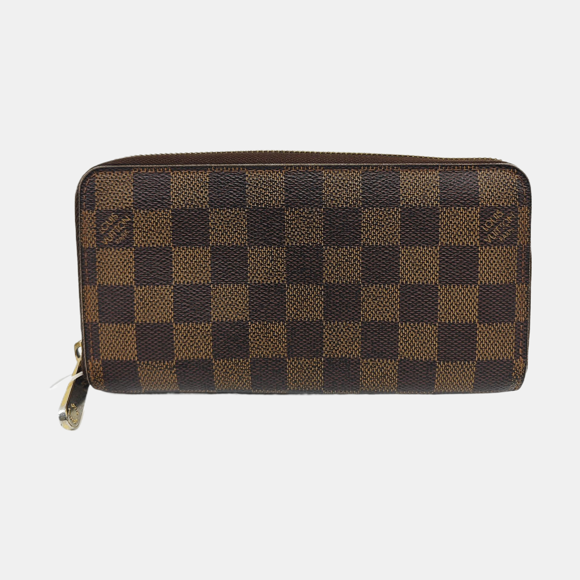 ZIPPY Damier Ebene Coated Canvas Brown Wallet