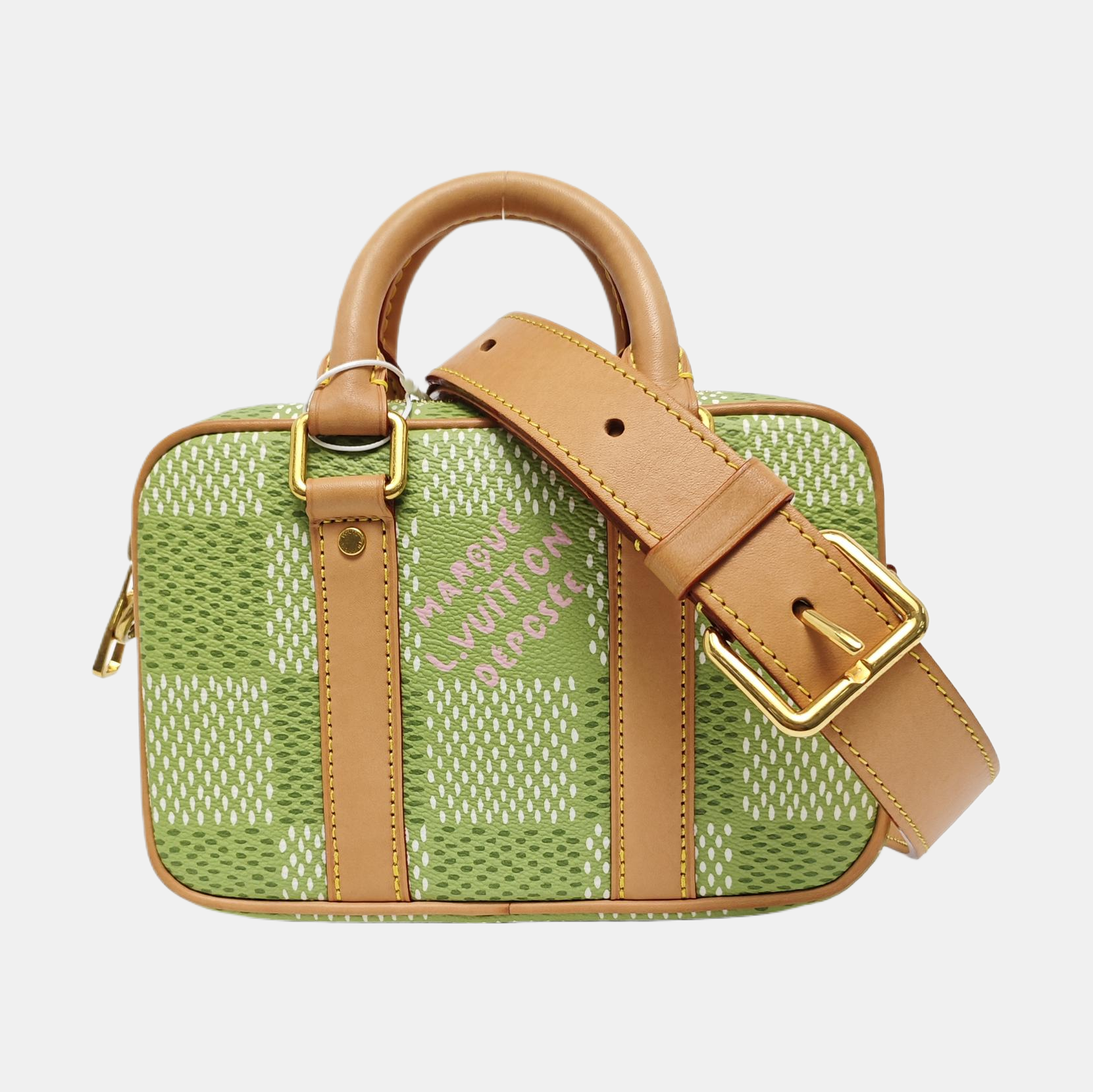 Damier Coated Canvas Shoulder Bag Nano Green