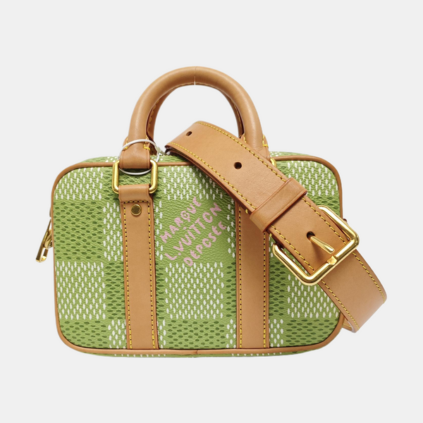 Damier Coated Canvas Shoulder Bag Nano Green