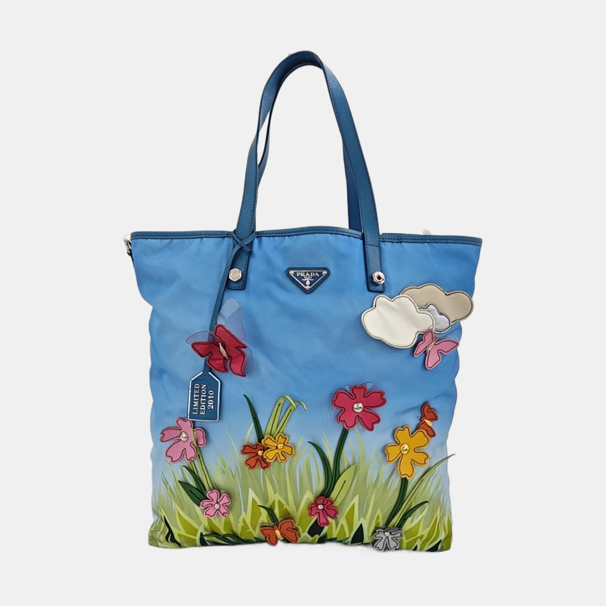 Nylon Tote Bag Blue