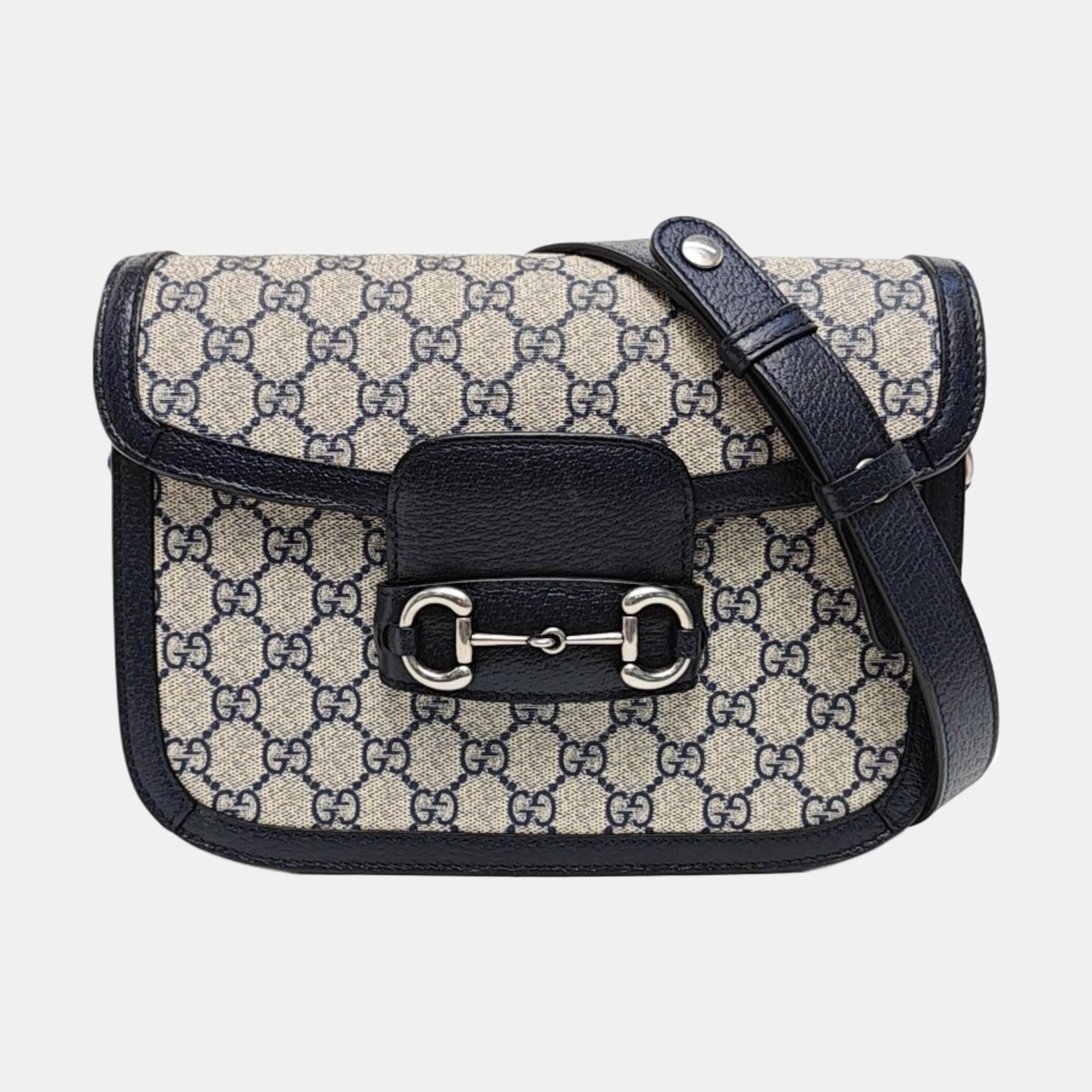Horsebit 1955 Small Monogram Coated Canvas Beige