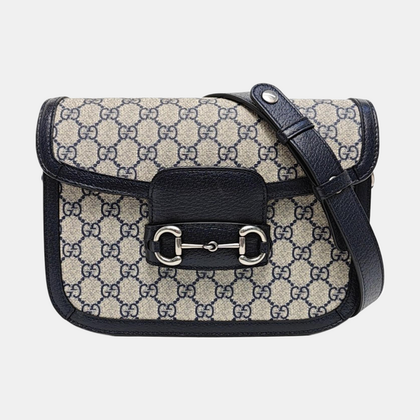 Horsebit 1955 Small Monogram Coated Canvas Beige