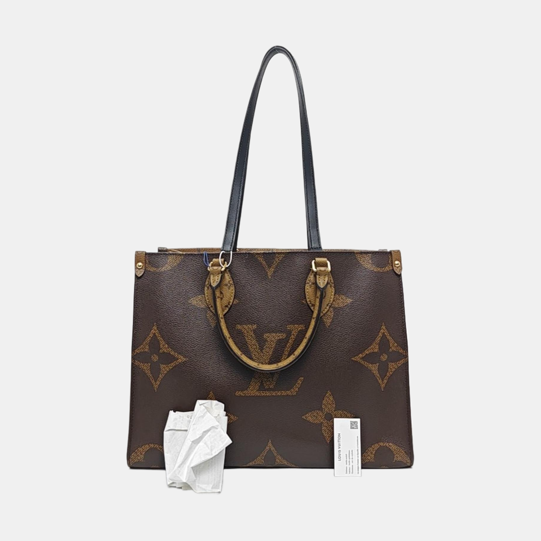 ONTHEGO MM Monogram Coated Canvas Brown