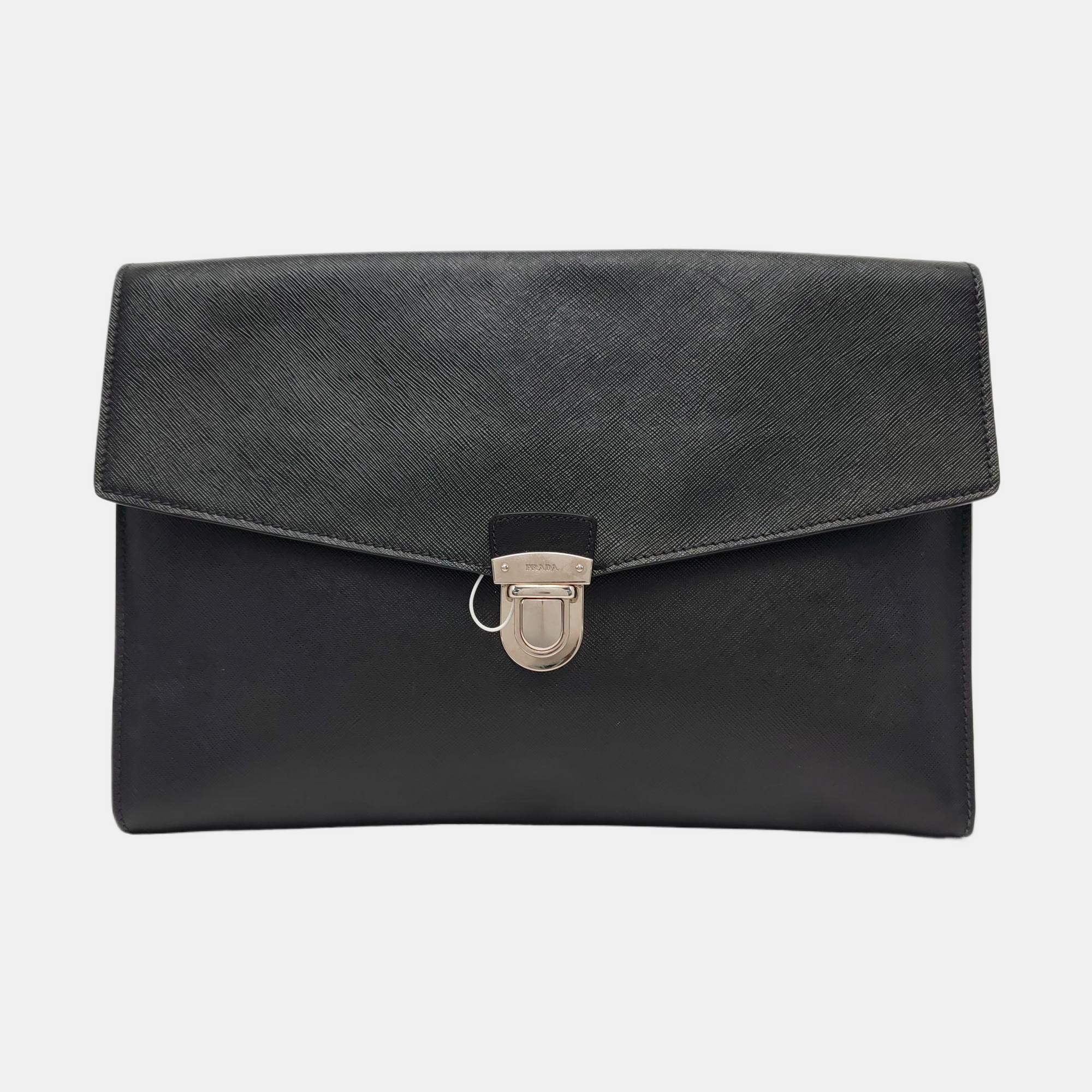 Leather Clutch Black