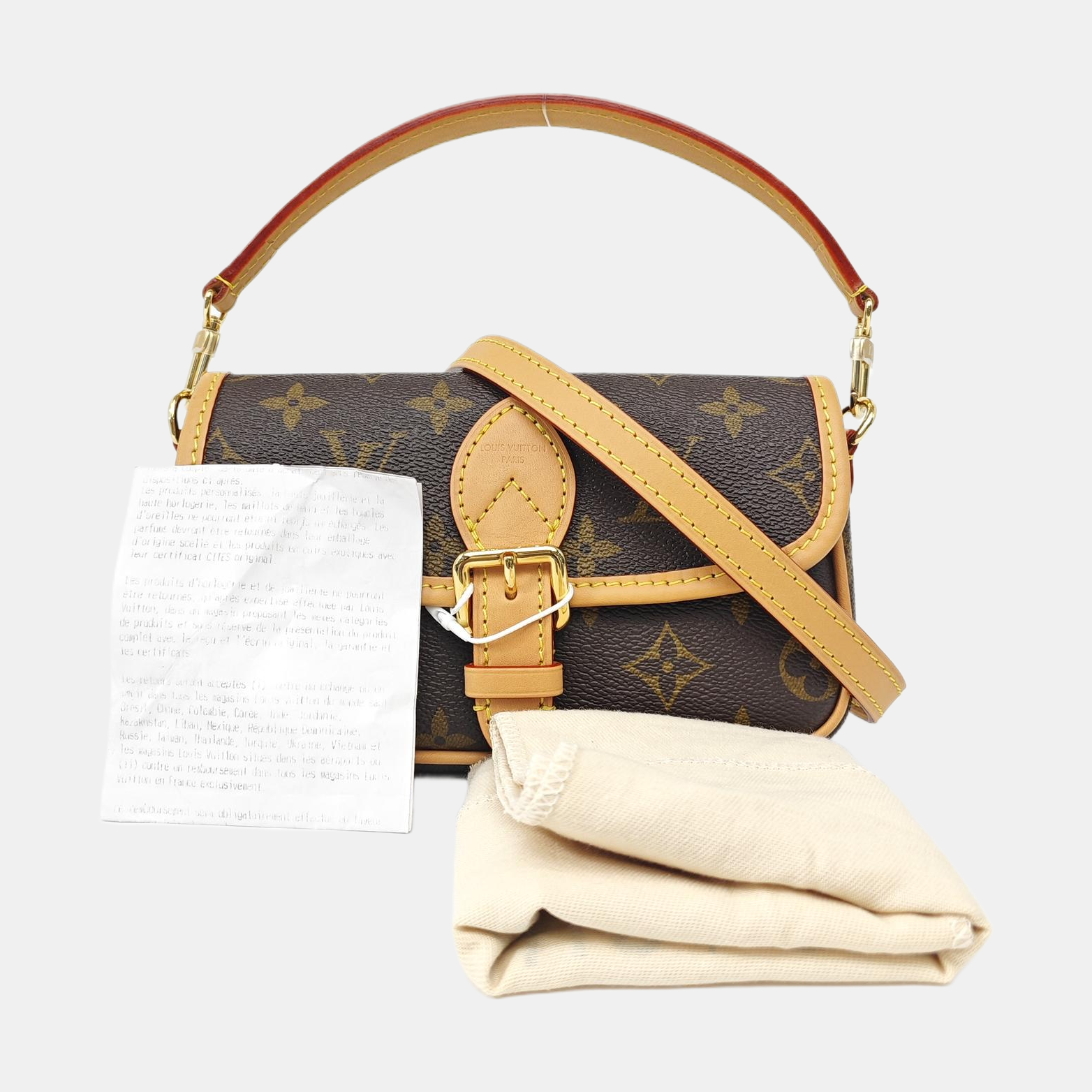 DIANE Nano Monogram Coated Canvas Brown