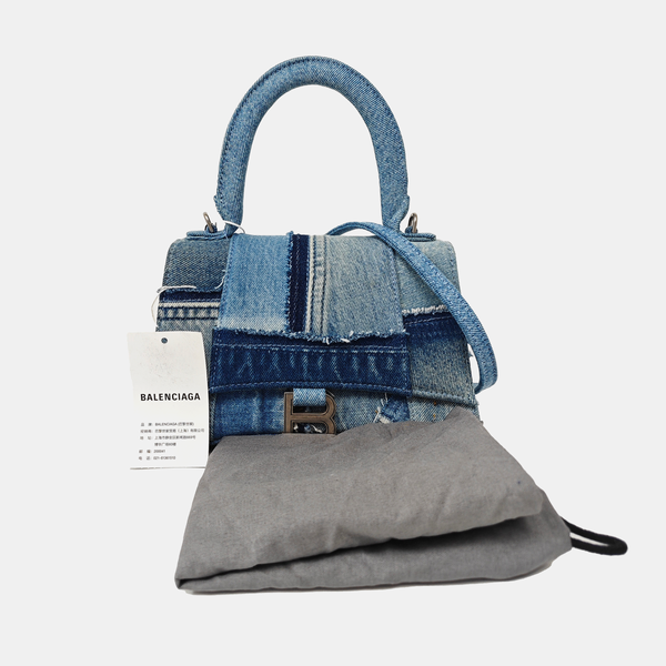 Hourglass Small Quilted Denim Blue