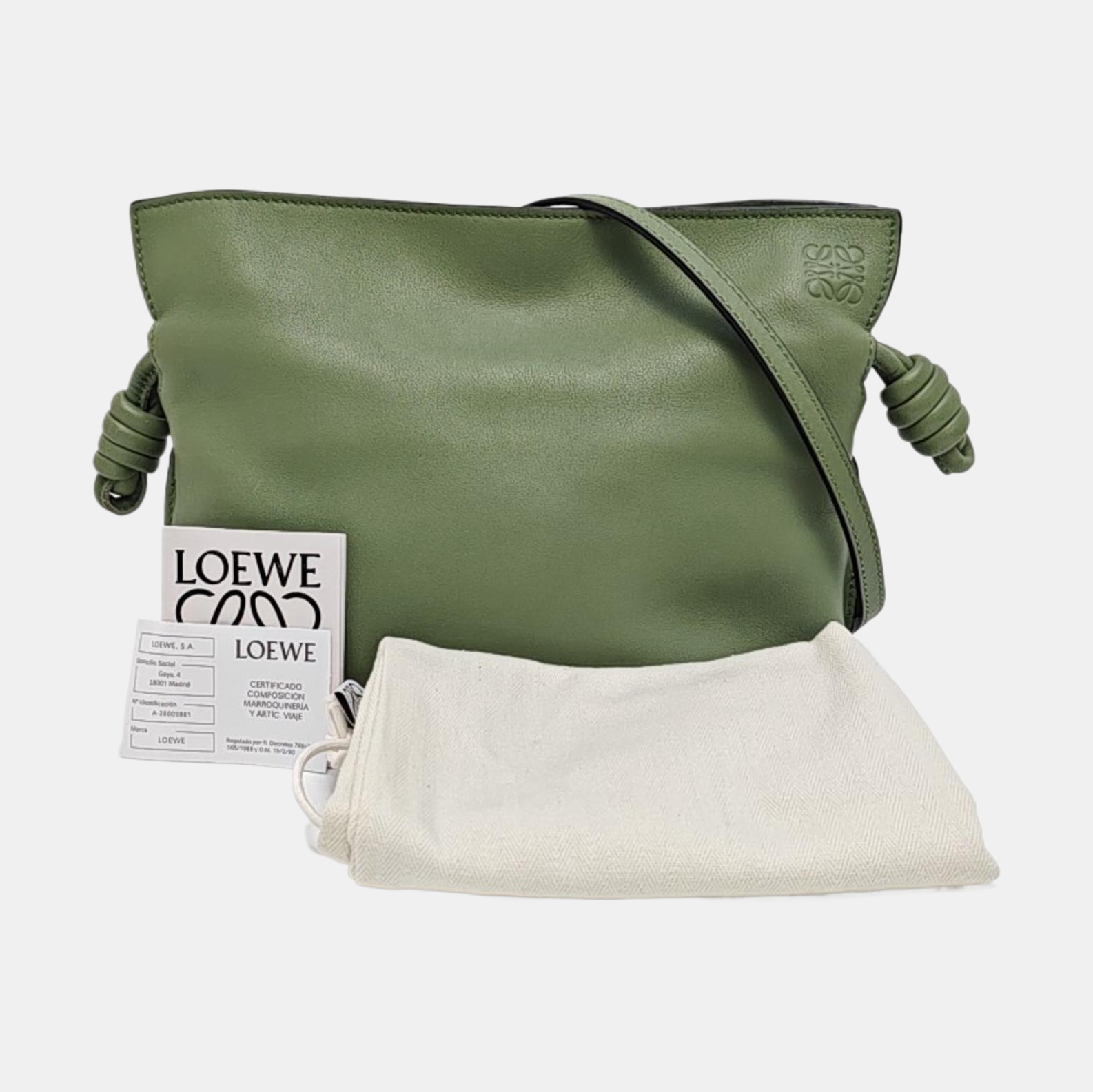 Authenticated pre-owned  Flamenco Calfskin Green - Shoulder Bag at Looply