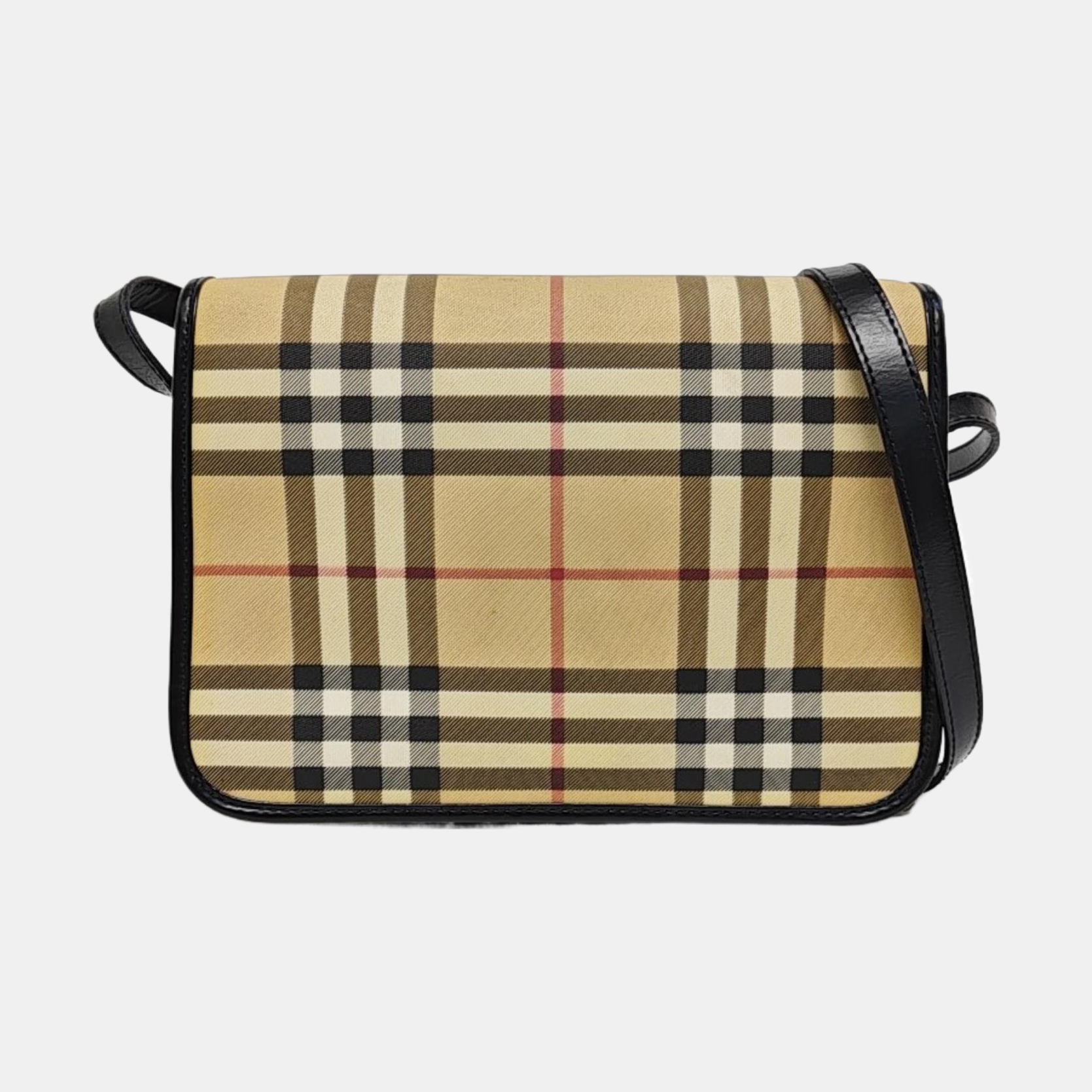 Coated Canvas Crossbody Bag Beige