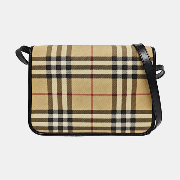 Coated Canvas Crossbody Bag Beige
