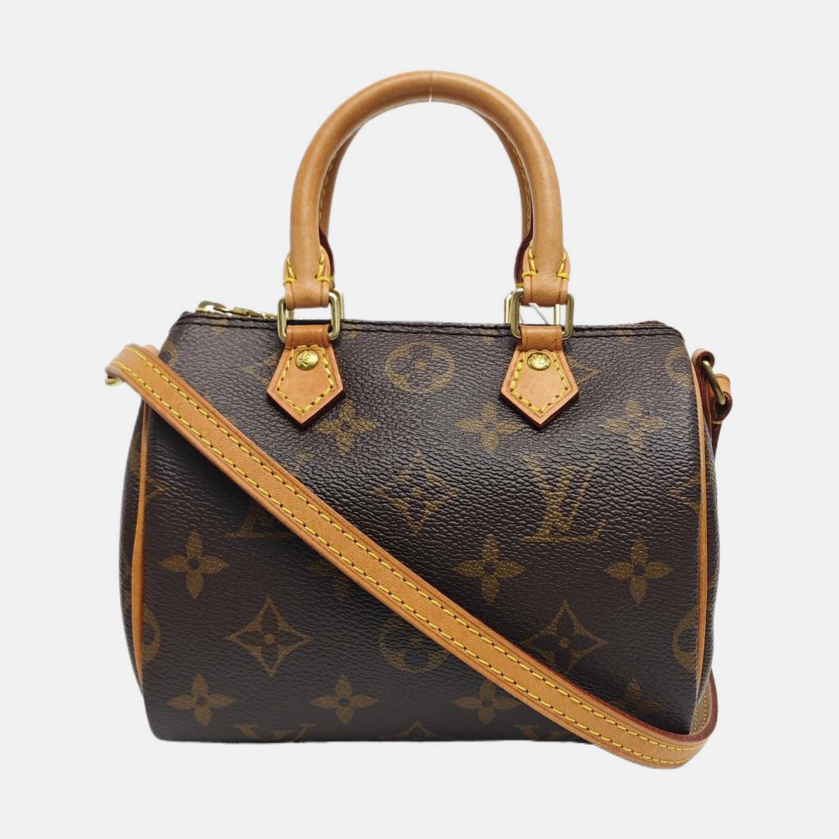 SPEEDY Nano Monogram Coated Canvas Brown