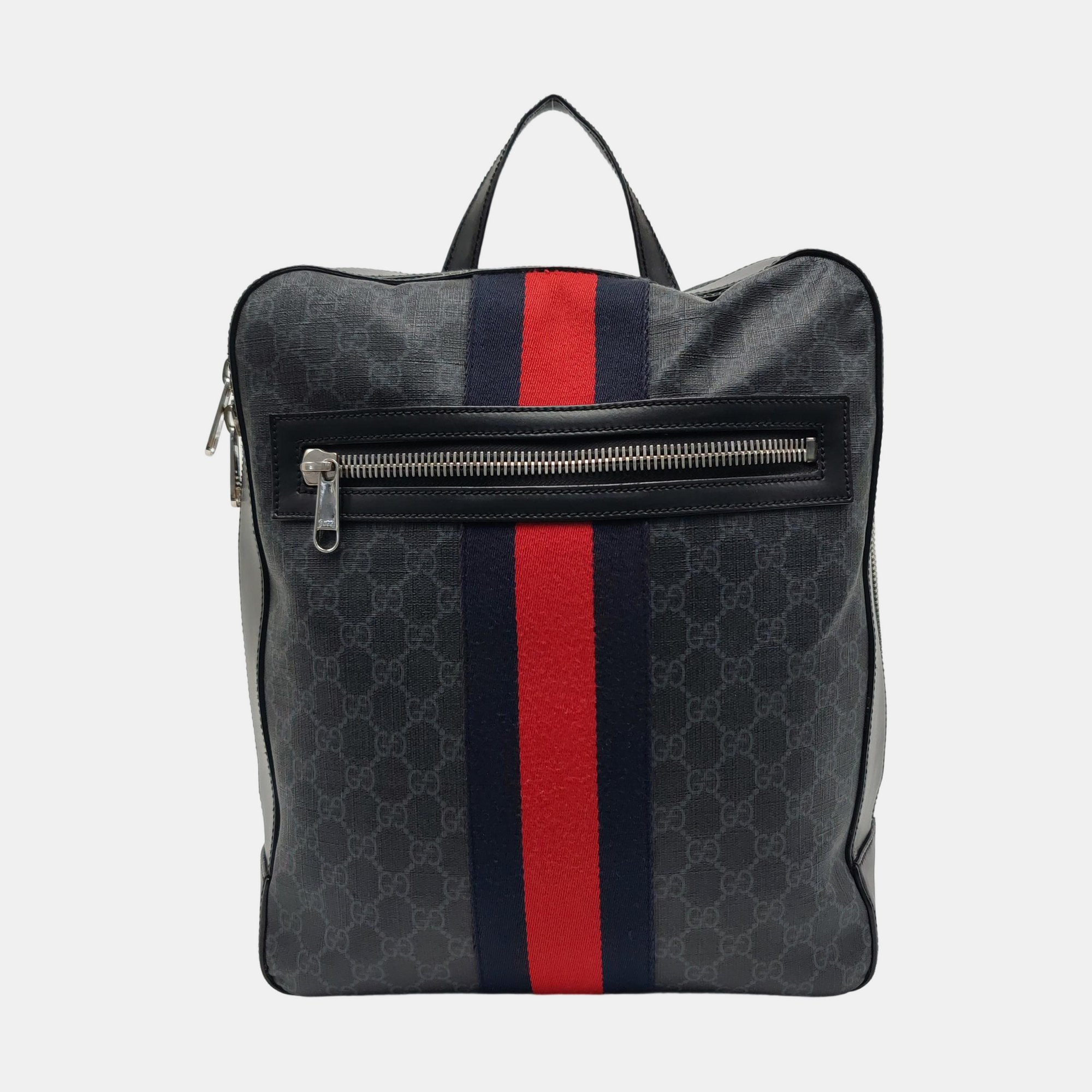 Monogram Coated Canvas Backpack Black