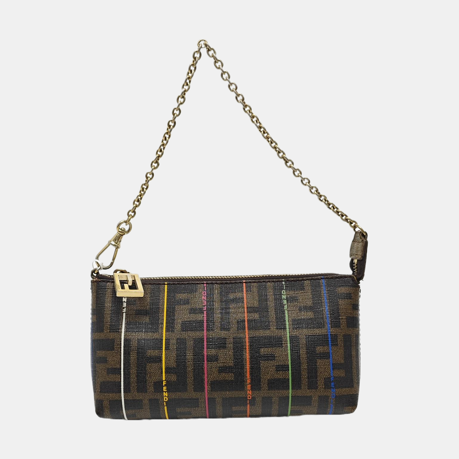 Coated Canvas Top Handle Bag Brown