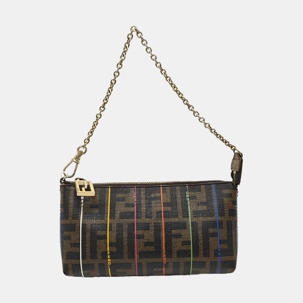 Coated Canvas Top Handle Bag Brown